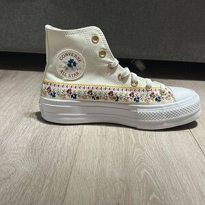 Converse High-Top Sneakers with Floral Design